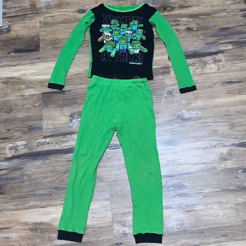 Minecraft pajamas two piece, size 12 boy, cotton